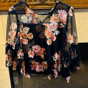 Altar’d State Black Floral Top